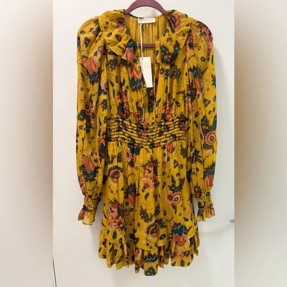 Ulla Johnson Adara Waterlily Yellow Dress Size 0 NWT - Picture 5 of 16